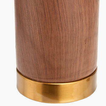 Wood Effect Ceramic Tall Table Lamp, 9 of 10