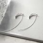 Sterling Silver Shield Threader Earrings, thumbnail 2 of 5
