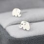 Sterling Silver Cute Baby Elephant Stud Earrings, thumbnail 5 of 10