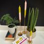 'Olive Blush' Dip Dye Dinner Candle Trio, thumbnail 1 of 6