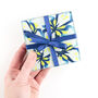 Navy Blue Zingy Yellow Coaster Set, thumbnail 6 of 12