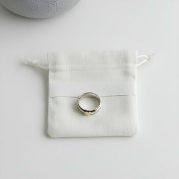 Hammered Sterling Silver Spinner Ring With Golden Heart, 3 of 5