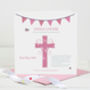 Holy Communion Card Pink Cross, thumbnail 1 of 2
