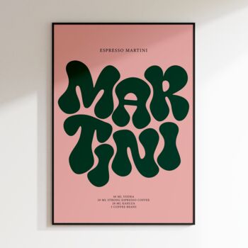 Espresso Martini Print | Cocktail Poster | Wall Art | A5 A4 A3 | Bold | Typographic | Drink | Bar | Print | Groovy |, 7 of 7