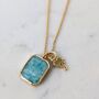 The Duo Amazonite Necklace, Gold Plated, thumbnail 5 of 10