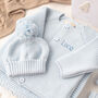 New Baby Boy Blanket, Cardigan, Hat And Mittens Gift Set, thumbnail 6 of 12