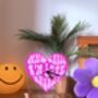 Who Cares I'm Late Anyway Heart Shaped Table Decorative Clock Silent Movement, thumbnail 1 of 6