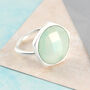 Aqua Chalcedony Round Sterling Silver Cocktail Ring, thumbnail 1 of 2