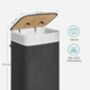 Bamboo Laundry Basket Foldable Clothes Hamper, thumbnail 2 of 7