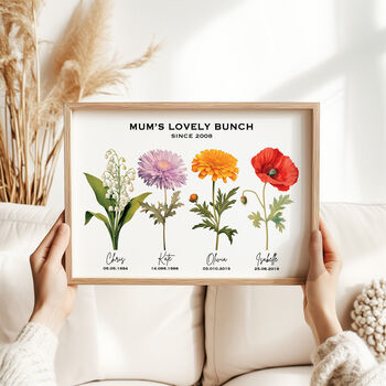 Birth Flower Mum Print, 3 of 7