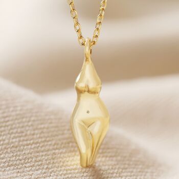 Feminine Figure Pendant Necklace In Gold Plating, 2 of 8
