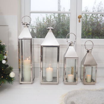 Tall Silver Candle Lantern, 5 of 10