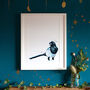 Inky Magpie Illustration Print, thumbnail 1 of 12