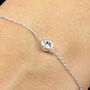 Genuine Diamond Cz Bracelet In Sterling Silver, thumbnail 1 of 7