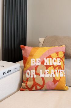 Be Nice Or Leave Pillow, 4 of 8