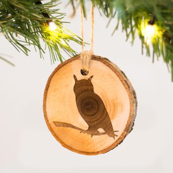 Set Of Four Woodland Animal Christmas Tree Decorations, 4 of 4