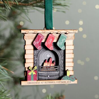 Personalised Family Christmas Fireplace Decoration, 4 of 5