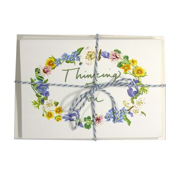 'Thinking Of You' Floral Garland Greetings Card, 3 of 5