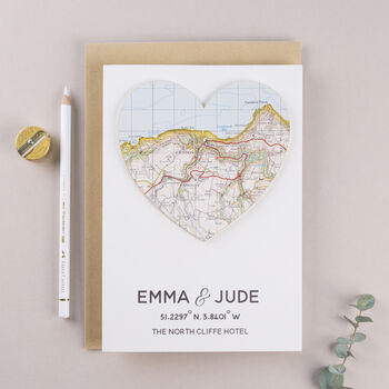 Personalised Map Heart Valentine's Card, 3 of 6