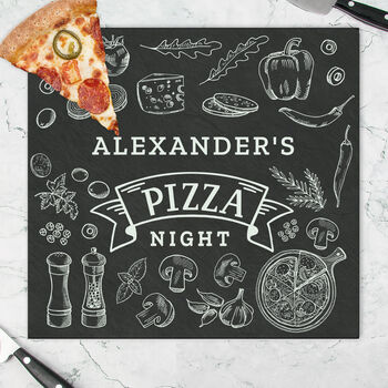 Personalised Pizza Glass Serving Board, 3 of 4