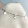 Sterling Silver Dangle Star Charm Anklet, thumbnail 3 of 4