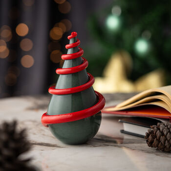 Hand Blown Glass Christmas Tree Sculpture – Forest Spiral Design, 6 of 9