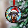 Doberman In Santa Hat Suncatcher Decoration, thumbnail 2 of 6