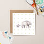 Baby And Parent Elephant Card, thumbnail 1 of 2