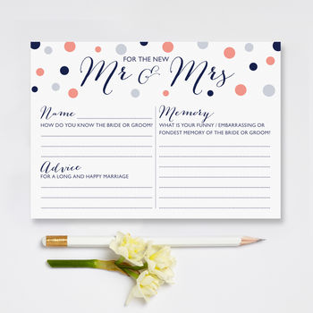 Mr. And Mrs. Wedding Advice Cards Packs Of Eight, 3 of 3