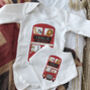 Personalised London Bus Baby Grow, thumbnail 2 of 5
