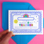 Personalised Best Teacher Certificate Card, thumbnail 3 of 6