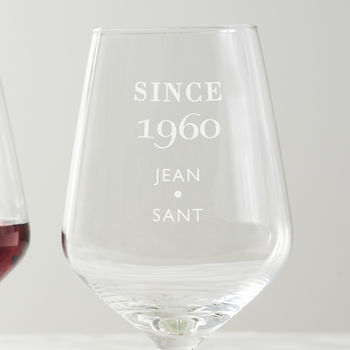 Personalised 'Since' Birthday Wine Glass, 4 of 6