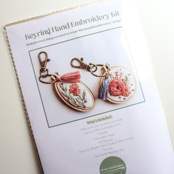 Floral Keyring Hand Embroidery Kit, 4 of 5