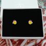 Happy Santa Hat Stud Earrings, thumbnail 1 of 2