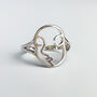 Sterling Silver Abstract Face Adjustable Ring, thumbnail 3 of 5