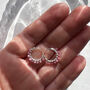 Sterling Silver Pink Tourmaline Hoop Earrings, thumbnail 2 of 8