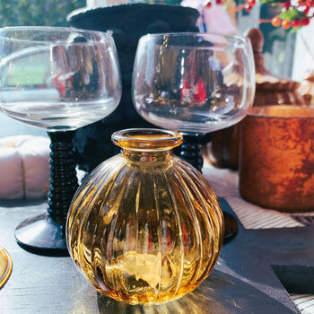 Amber Pumpkin Bud Vase, 4 of 5