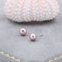 Genuine Purple Pink Pearl Stud Earrings, thumbnail 4 of 12