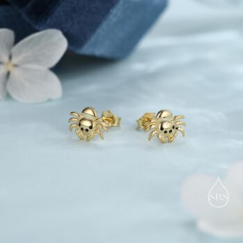 Sterling Silver Super Cute Jumping Spider Stud Earrings, 3 of 12