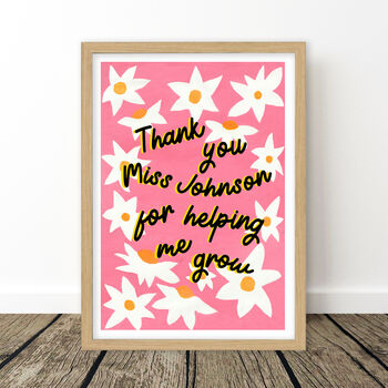 Thank You For Helping Me Grow Personalised Teachers Print, 3 of 6