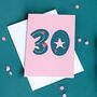 30th Birthday Starry Milestone Card, thumbnail 1 of 2