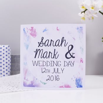 Personalised Wedding Watercolour Card, 2 of 2