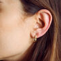 Sterling Silver Minimalist Oval Oblong Hoop Earrings, thumbnail 4 of 10