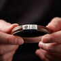 Personalised Men's New Baby Leather And Steel Bracelet, thumbnail 1 of 5