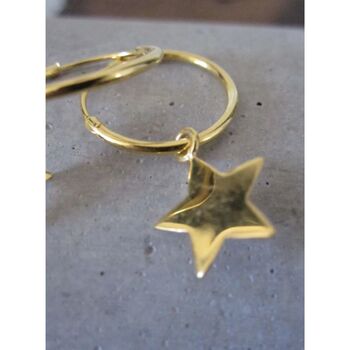 Small Star Hoop Earrings, 2 of 3