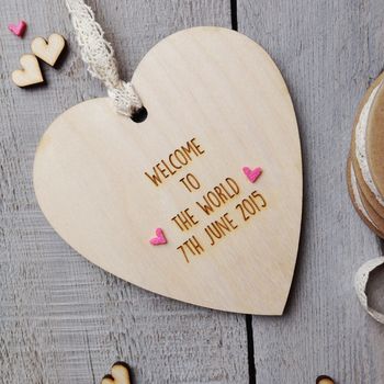 Personalised New Baby Girl Heart, 4 of 6
