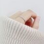Sterling Silver Diamond Shape Band Adjustable Ring, thumbnail 2 of 7