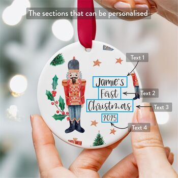 Personalised Baby First Christmas Bauble 2025, 2 of 7