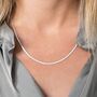 Herringbone Sterling Silver Flat Chain Necklace, thumbnail 2 of 2