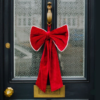 Decorative Hanging Fabric Door Bow, 3 of 12